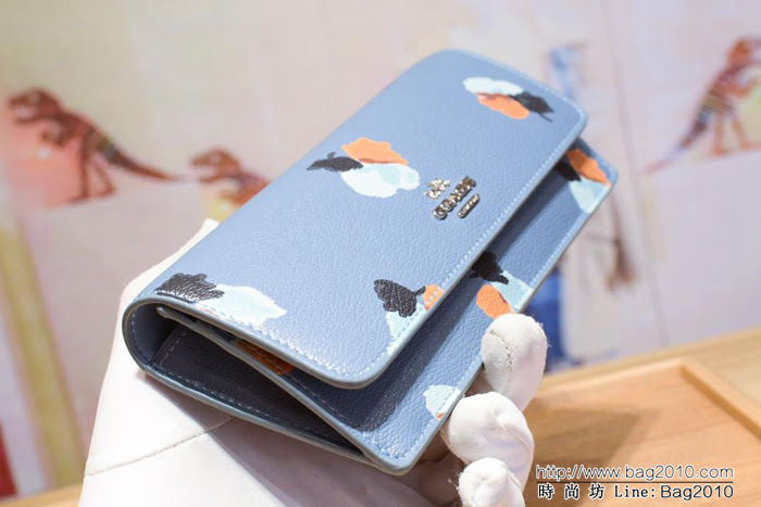 COACH蔻馳 53747# 女士信封錢包 卡位/零錢位齊全 時尚按扣  Chz1326